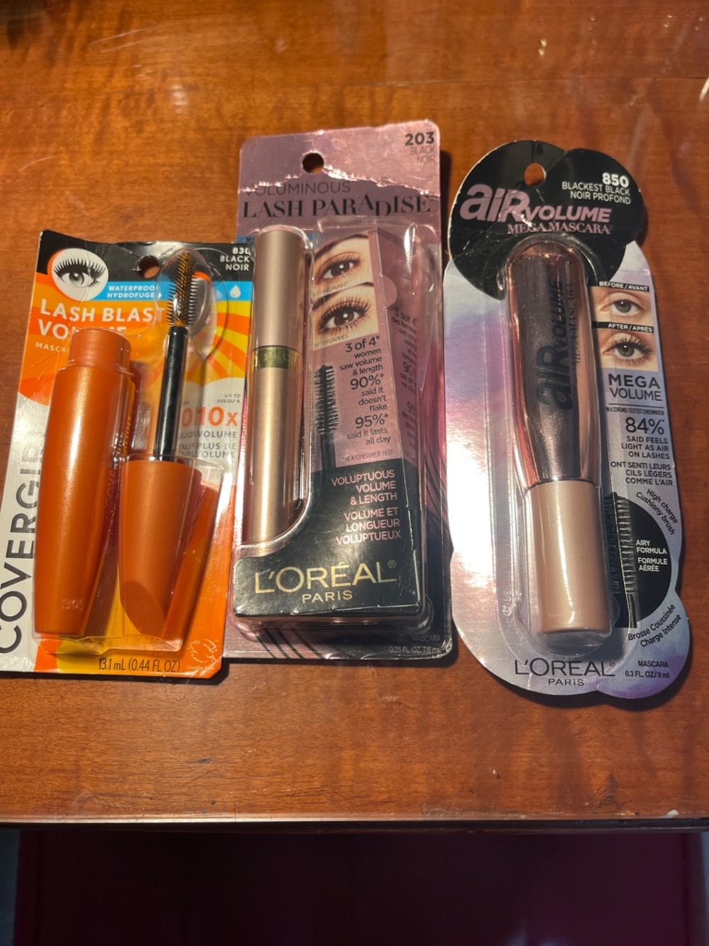 L'Oreal & CoverGirl Mascara Bundle - Black bundle as 3 sets of mascaras sealed